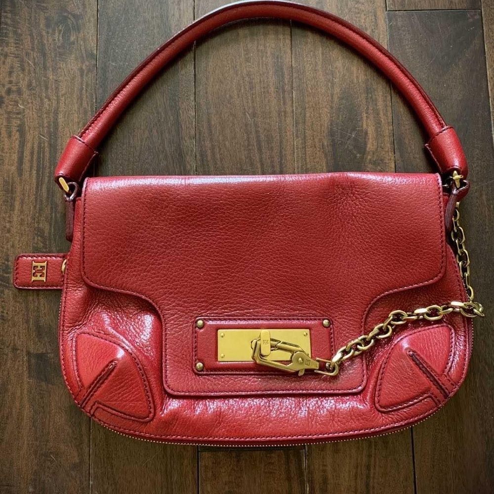 Escada red leather purse
